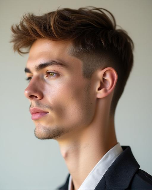 A stylish and low-maintenance short crop haircut.